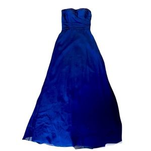 Bari Jay Navy Blue Strapless Gown